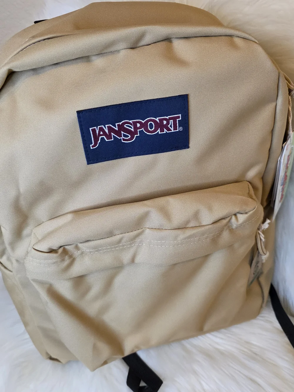NWT JanSport SuperBreak Plus Backpack KHAKI TRAVERTINE TAN